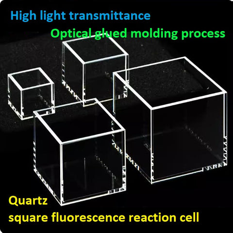 Quartz square fluorescence reaction cell 20/30/40/50mm with lid large capacity integrated molding resistant to high temperatures and corrosion customizable