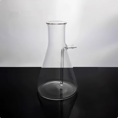 Quartz suction flask filter bottle conical flask with a branched tube high pressure and high temperature resistance