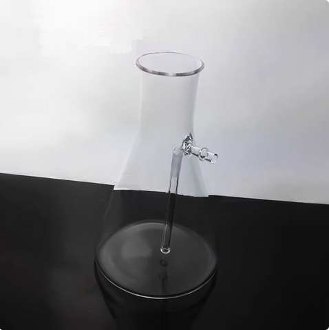 Quartz suction flask filter bottle conical flask with a branched tube high pressure and high temperature resistance