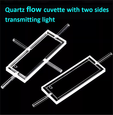 Quartz cuvette flow cell 1mm optical path length two sides transmitting light can be customized