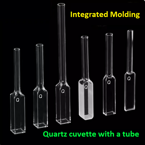 Quartz cuvette sample cell with a tube optical path 10mm/5mm/1mm two/four transparent sides integrated molding process