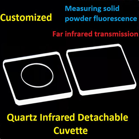 Quartz detachable cuvette trace sample cell powder solution solid fluorescence detection infrared JGS-3 optical path 0.1mm