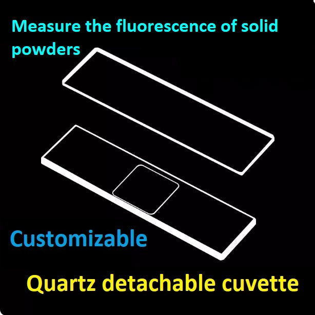 Quartz detachable cuvette with high ultraviolet light transmission optical path 0.2mm 20ul micro sample cell for powder solution solid fluorescence detection customized