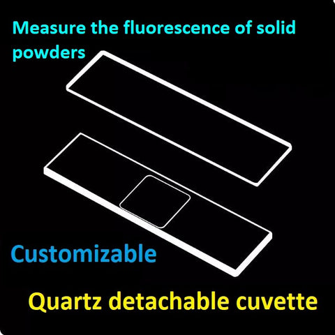 Quartz detachable cuvette with high ultraviolet light transmission optical path 0.2mm 20ul micro sample cell for powder solution solid fluorescence detection customized