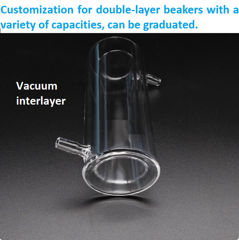 Rectangular Graduated Vessel Quartz glass photocatalytic reactor reaction vessel quartz double-laye ...