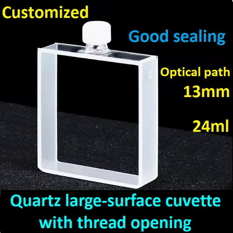 Quartz large-surface cuvette with thread opening 13mm24ml good sealing two sides transmitting light ultraviolet