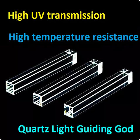 Quartz light guiding rod square 6.5×6.5×50mm resistant to high temperature, acid and alkali high light transmittance