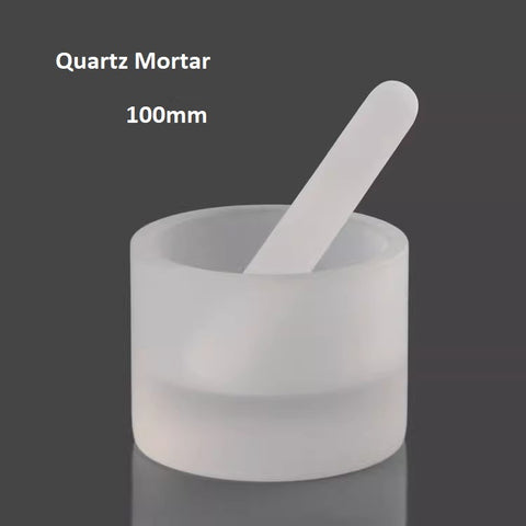 Quartz mortar 100mm acid and alkali resistant high temperature resistant 1100℃ containing pestle sticks high-purity quartz glass