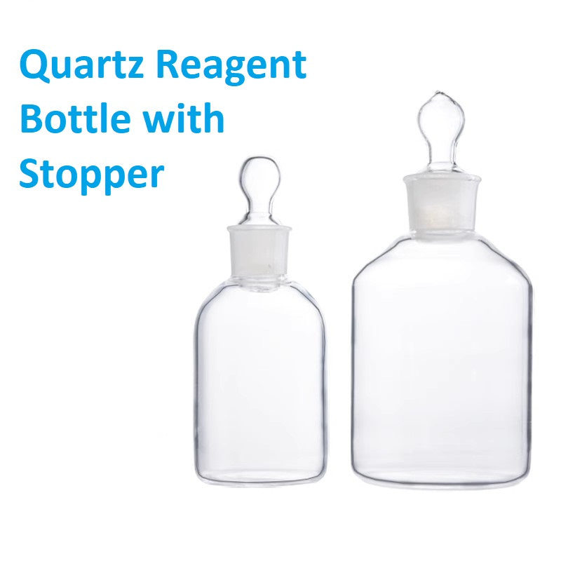 Quartz reagent bottle with stopper 50/100/125/250/500ml frosted mouth resistant to high temperature, acid, and alkali