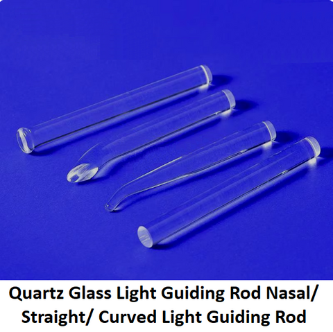 Transparent quartz glass light guiding rod nasal light guiding straight curved light guide rod polished quartz glassware for medical industry