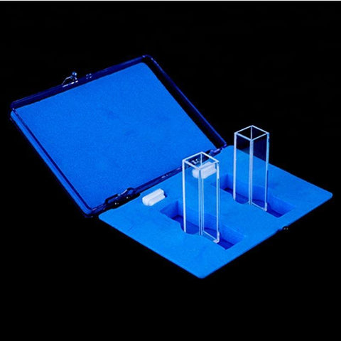 10mm Standard Quartz Fluorescence Cuvette With Lid/Four Polished Windows 2pcs