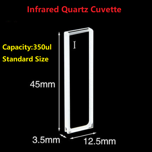 1mm Infared Quartz Cuvette High Light Transmittance 350ul Anti-corrosion Two Polished Windows 1pc - MICQstore