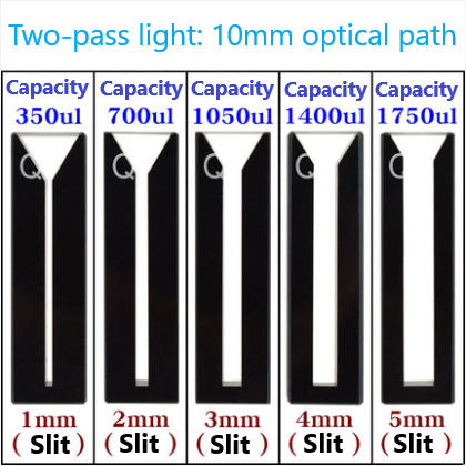 10mm Quartz Black Wall Micro Cuvette/Ultraviolet Transmitting/Dark Type/Special for Scientific Research/0.35 0.7 1.05 1.4 1.75ml