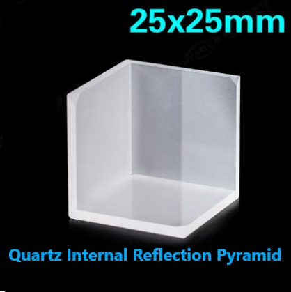 Quartz Internal Reflection Pyramid 25x25mm Customizable Coating Wall Thickness 2mm High Precision Quartz Pyramid