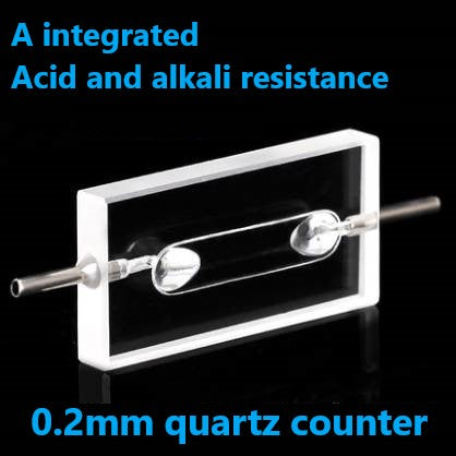 Quartz counting cell counter UV flow cuvette micro light path 0.2mm