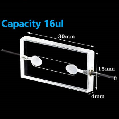 Quartz counting cell counter UV flow cuvette micro light path 0.2mm