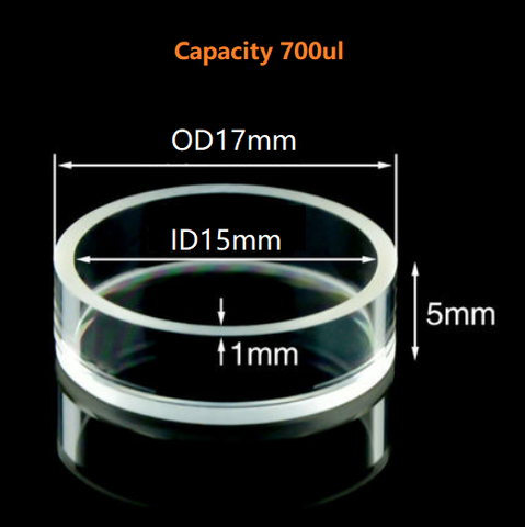 Anti-corrosion High Temperature Silica Fused Round Quartz Cuvette/Quartz Tank/Fluorescent Powder Quartz Tank with Lid 1pc - MICQstore