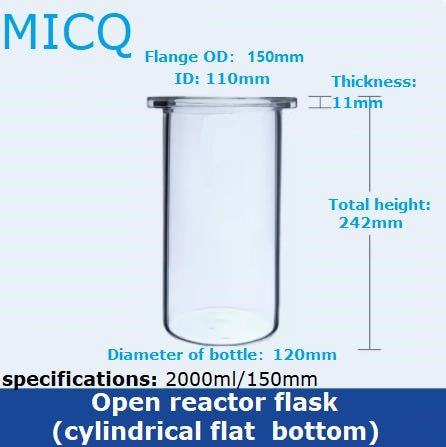 Single-layer reaction kettle, quick disassembly type open reactor, split single neck, three neck, four neck, five neck, chemistry laboratory synthesis flask, flat bottom, round bottom, spherical, cylindrical