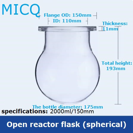 Single-layer reaction kettle, quick disassembly type open reactor, split single neck, three neck, four neck, five neck, chemistry laboratory synthesis flask, flat bottom, round bottom, spherical, cylindrical