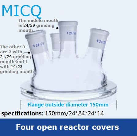 Single-layer reaction kettle, quick disassembly type open reactor, split single neck, three neck, four neck, five neck, chemistry laboratory synthesis flask, flat bottom, round bottom, spherical, cylindrical