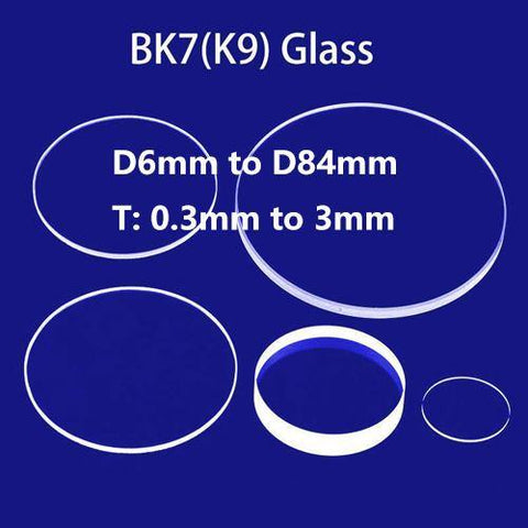 BK7(K9) Optical Glass Discs D6mm to D84mm