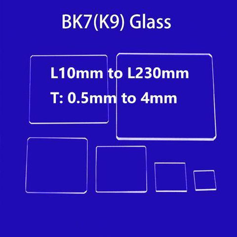 BK7(K9) Optical Glass Plates L10mm to L230mm