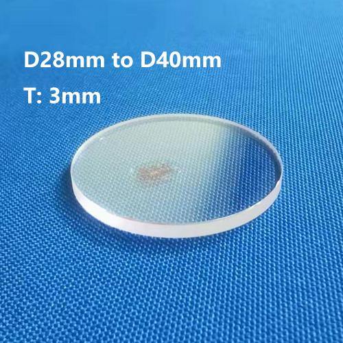 Flat Sapphire Crystal Glass Discs Watch Glass Mirror D28mm to D40mm T:3mm - MICQstore