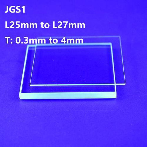 Quartz Glass Plates / Quartz Cover Slips / Quartz Slides L25mm to L27mm JGS1 - MICQstore