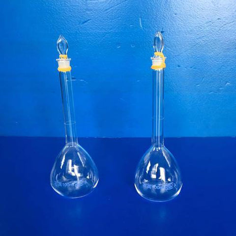 Quartz Cylindrical Volumetric Flask with Stopper  5ml to 2000ml - MICQstore