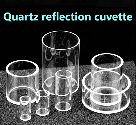 Quartz reflection cuvette for measuring reflected light Cylindrical quartz cuvette One-piece cylinder acid and alkali resistant organic fluorescent powder sample cell