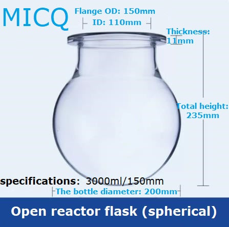 Single-layer reaction kettle, quick disassembly type open reactor, split single neck, three neck, four neck, five neck, chemistry laboratory synthesis flask, flat bottom, round bottom, spherical, cylindrical