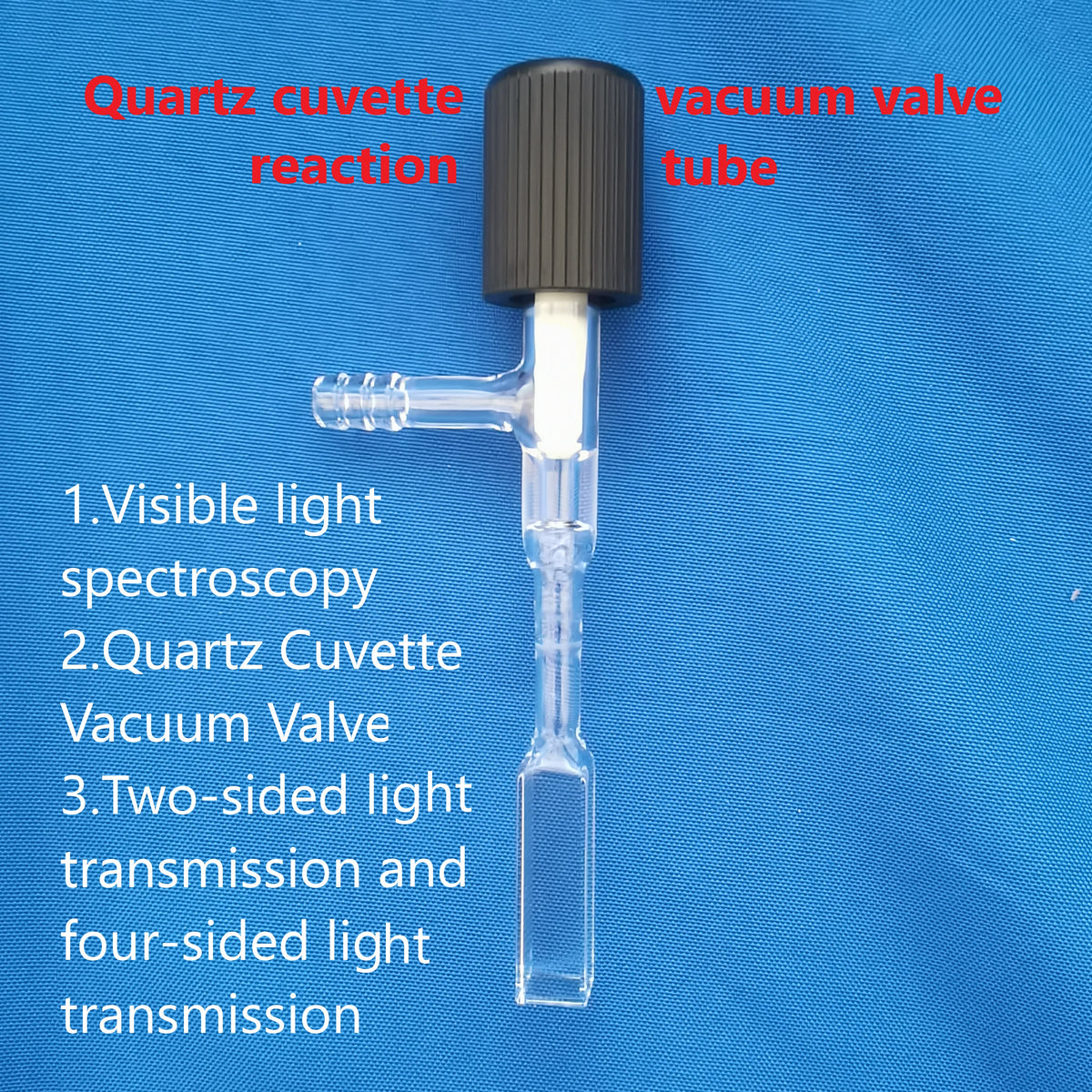 Quartz cuvette vacuum valve reaction tube LH-20-G