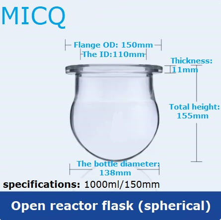 Single-layer reaction kettle, quick disassembly type open reactor, split single neck, three neck, four neck, five neck, chemistry laboratory synthesis flask, flat bottom, round bottom, spherical, cylindrical