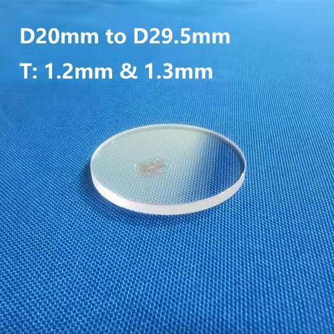 Flat Sapphire Crystal Glass Discs Watch Glass Mirror D20mm to D29.5mm T1.2mm & T1.3mm - MICQstore
